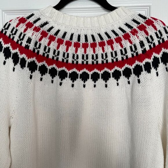 J.Crew Fair Isle Cotton Sweater, Size L - Picture 6 of 6